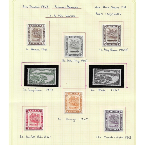 222 - BRUNEI - 1907 1947 Chiefly mint range on leaves including 1907-10 set to $1 (5c &25c are fine used c... 