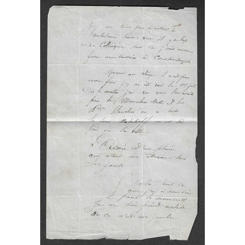 25 - POSTAL HISTORY - CRIMEA WAR: 1855 July. Double sided letter from a French soldier (to his mother and... 