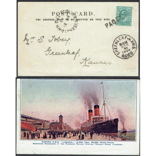 26 - POSTAL HISTORY - Maritime: 1903 RMS Luciana PPC used with ½d EDVII tied PAQUEBOT single line h/s add... 