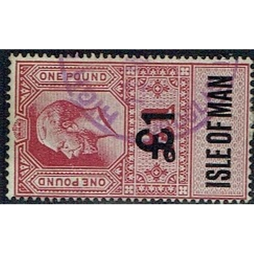 40 - REVENUES & CINDERELLA - Isle of Man: Small range including QV 2d, 4d & 2/6, EDVII 2/6 (2), GV £1, gr... 