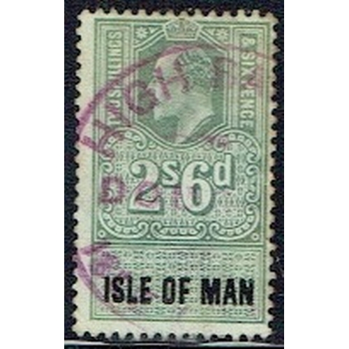 40 - REVENUES & CINDERELLA - Isle of Man: Small range including QV 2d, 4d & 2/6, EDVII 2/6 (2), GV £1, gr... 