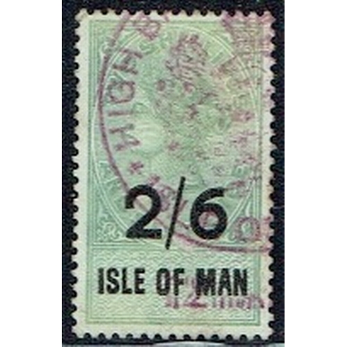 40 - REVENUES & CINDERELLA - Isle of Man: Small range including QV 2d, 4d & 2/6, EDVII 2/6 (2), GV £1, gr... 