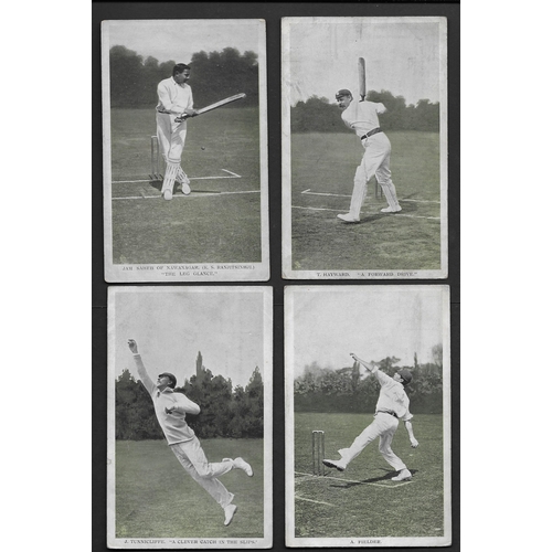 45 - THEMATICS - CRICKET: 1907 In The Open Tucks' Cricket series of six different unused PPC's. Slightly ... 