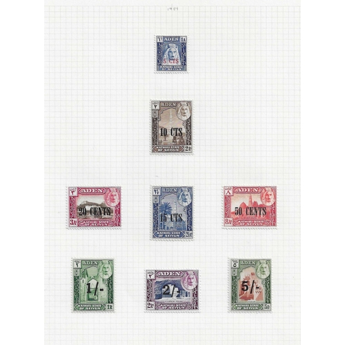 54 - ADEN - STATES - 1942-63 mainly mint collection on leaves for  Kathiri State of Seiyun 1942 set, 1048... 