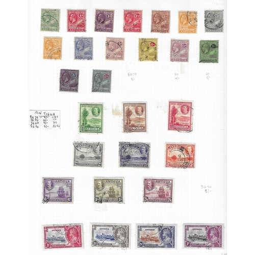 70 - ANTIGUA - 1921-QEII Mint and mainly used assembly on album pages unpicked as received with better co... 