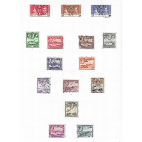 70 - ANTIGUA - 1921-QEII Mint and mainly used assembly on album pages unpicked as received with better co... 