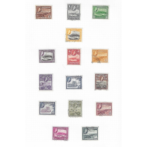 70 - ANTIGUA - 1921-QEII Mint and mainly used assembly on album pages unpicked as received with better co... 