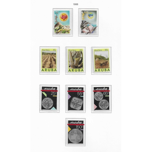 76 - ARUBA - 1986-1989 Unmounted mint complete collection on KA-BE hingeless printed leaves, all nice set... 