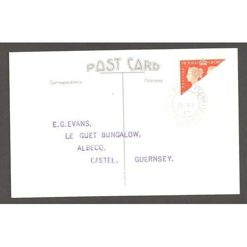 1076 - GREAT BRITAIN -  GUERNSEY - 1941 (8 Feb) PPC of Candie Gardens to Guernsey bearing 1940 Centenary 2d... 