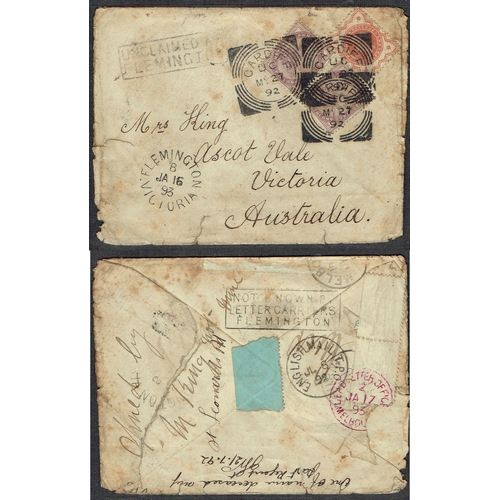 124 - AUSTRALIAN STATES - Group of commercial covers (very mixed condition) including Victoria 1873 6d rat... 