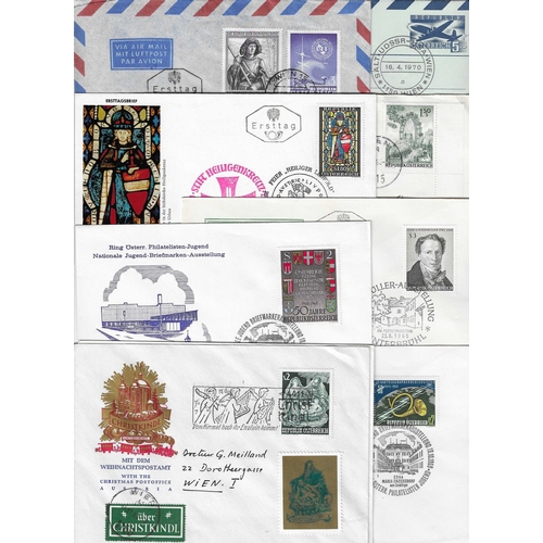 149 - AUSTRIA - 1955-67 Thirty covers including FDC's (21), Aerogrammes (3) plus others. Highlight is a ni... 