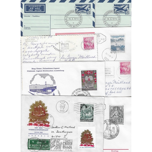 149 - AUSTRIA - 1955-67 Thirty covers including FDC's (21), Aerogrammes (3) plus others. Highlight is a ni... 