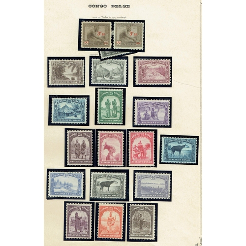 169 - BELGIAN CONGO - Collection on large old Yvert printed leaves with useful quantity and includes many ... 