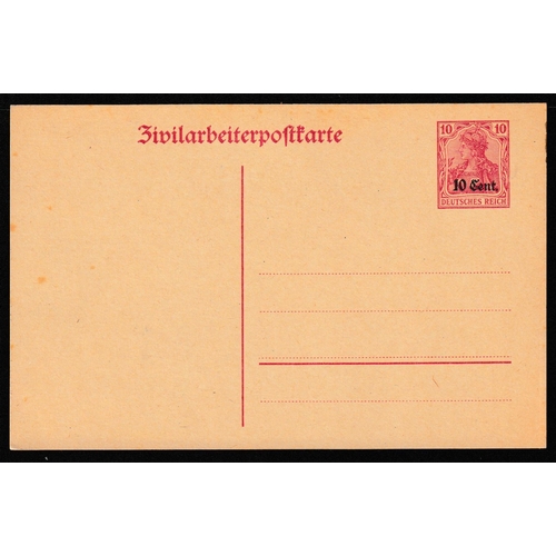 186 - BELGIUM - German Occupation: 1916 7 Aug) Three lavishly illustrated surcharged private postal statio... 