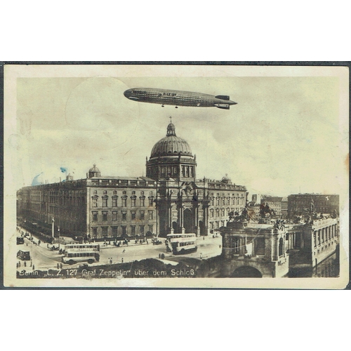 28 - POSTAL HISTORY - ZEPPELIN FLIGHTS - 1930 (22nd June) LZ 127 Zeppelin over Berlin postcard MIT LUFTSC... 