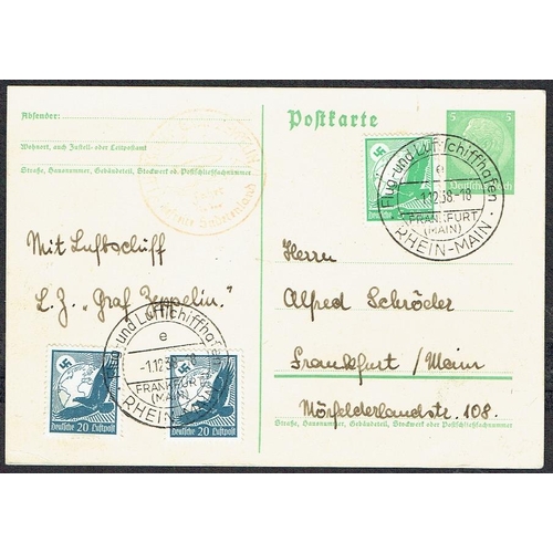 40 - POSTAL HISTORY - ZEPPELIN FLIGHTS - 1938 (1st December) LZ130 1st Sudetenland Flight postal statione... 