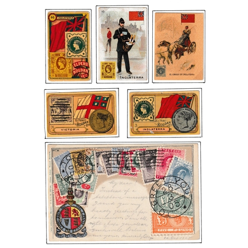 49 - POSTCARDS - Ottmar Zieher Stamp Postcards (Circa 1905) collection neatly arrange on card leaves for ... 