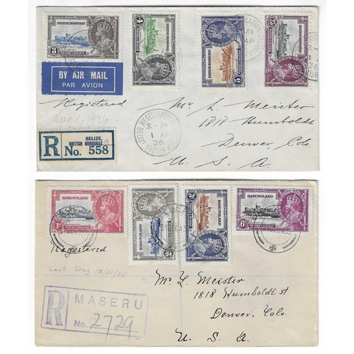 5 - OMNIBUS - 1935 Silver Jubilee Nice lot of complete sets of 4 fine used on registered covers for Coun... 