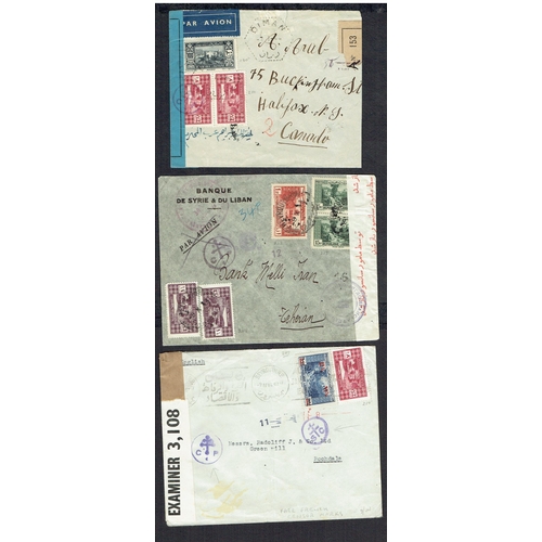 639 - LEBANON - WWII Censor covers (6) with Free French censor marks CP or SC plus Anglo Soviet Persian h/... 