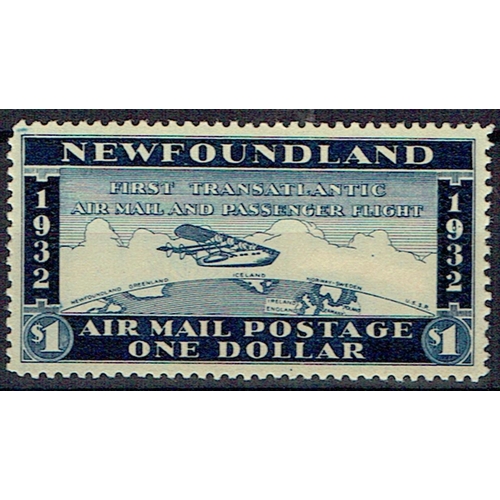 68 - REVENUES & CINDERELLA - Newfoundland: 1932 First Transatlantic Flight $1 dark blue Wayzata Cinderell... 