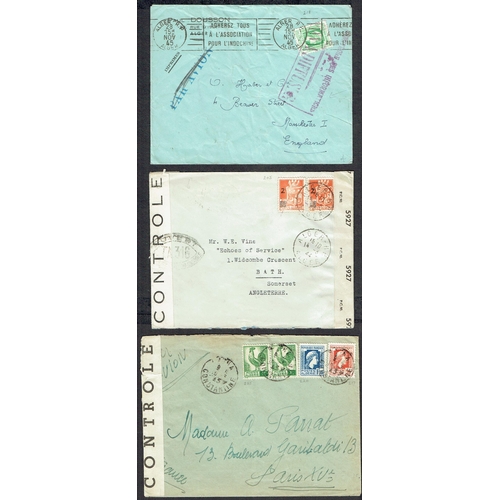 96 - ALGERIA - Group of Covers (17) mainly 1920s-1949 noted WWII censors (2), PPCs for 1920s to 1950s (9)... 