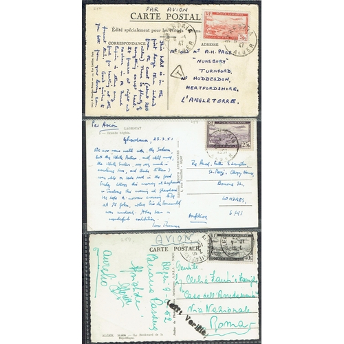 96 - ALGERIA - Group of Covers (17) mainly 1920s-1949 noted WWII censors (2), PPCs for 1920s to 1950s (9)... 