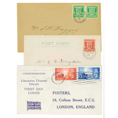 1005 - GREAT BRITAIN -  GUERNSEY - Small group of GVI covers including 1940 Stamp Centenary 2d orange bisec... 