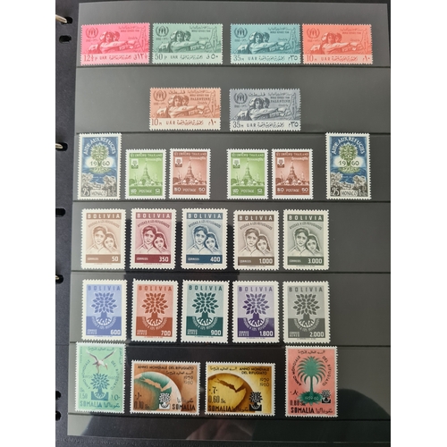 28 - OMNIBUS - 1960 World Refugee Year attractive unmounted mint collection on Hagners mainly extras incl... 