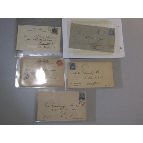 42 - POSTAL HISTORY - British Post Offices in Turkey: 1899-1901 Four stamped covers and cards three with ... 