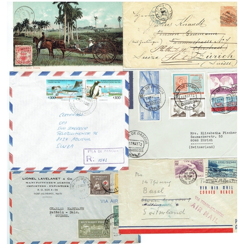 73 - POSTAL HISTORY - South & Central America: Group of 18 commercial mainly airmail covers addr to Switz... 