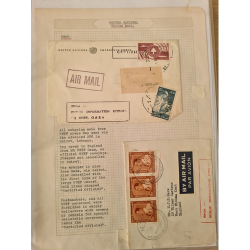 74 - POSTAL HISTORY - United Nations: Covers collection in a well filled cover binder covering various mi... 