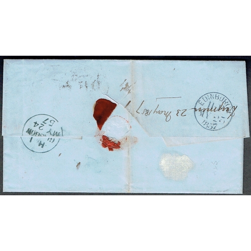 887 - GREAT BRITAIN -  QUEEN VICTORIA - 1857 1d red-brown pl.31 (JC). Very fine wrapper sent from Drymen t... 