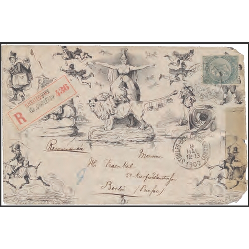 916 - GREAT BRITAIN -  QUEEN VICTORIA - Fore's Caricature Envelope: Used in Belgium in 1900 (9 May) addres... 