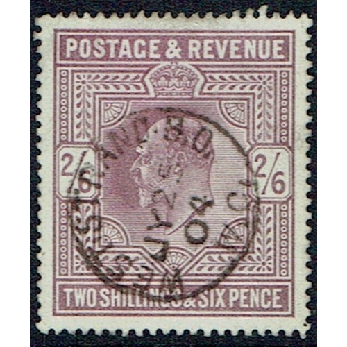 919 - GREAT BRITAIN -  EDWARD VII - 1902 2/6 lilac very fine used WEST STRAND B.O. cds cancel, SG 260 Cat ... 