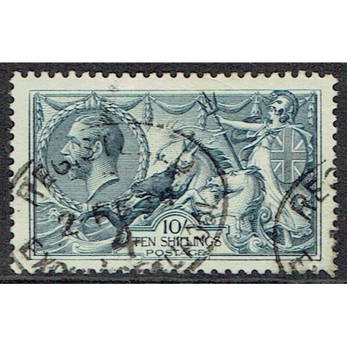 935 - GREAT BRITAIN -  GEORGE V - 1918 Bradbury set of three seahorse each fine used with registered oval ... 