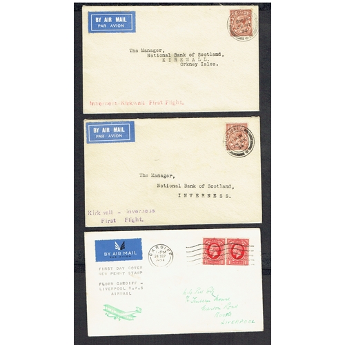 940 - GREAT BRITAIN -  GEORGE V - 1934 Three First Flight covers including 1934 (29 May) Inverness to Kirk... 