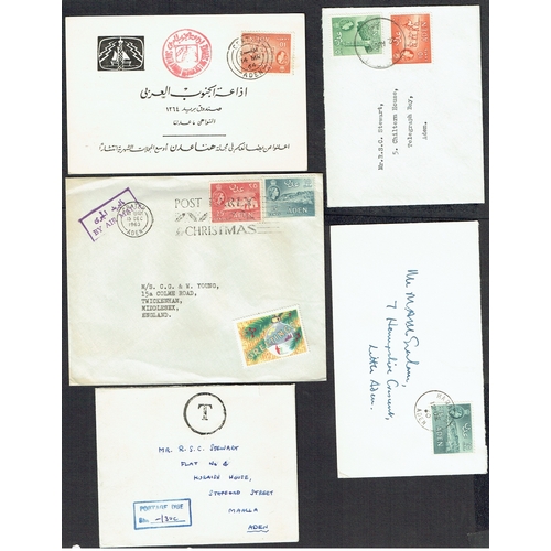 116 - ADEN - Group of covers from GVI/QEII includes nice multi franked covers, noted 1954 underpaid local ... 