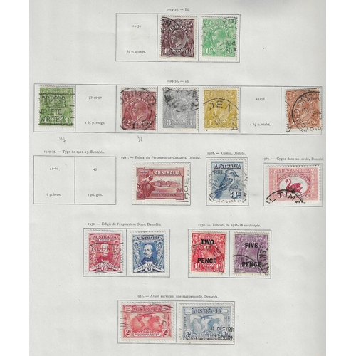 139 - AUSTRALIA - Collection of small ranges on Yvert printed leaves with three better stamps noted 1916 N... 