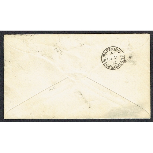 176 - BECHUANALAND - 1894 ( 7 Auf) Commercial cover Vryburg to Mafeking bearing GB ovptd ½d vermilion as f... 