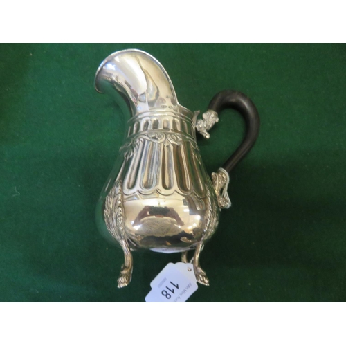 118 - Silver Cream Jug on four feet