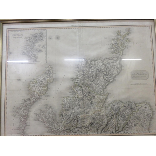 36 - Framed Map. Part of Northern Scotland