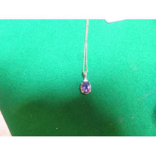 84 - 14ct. Gold and Amethyst Pendant on Chain