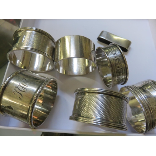 95 - Seven Silver Napkin Rings