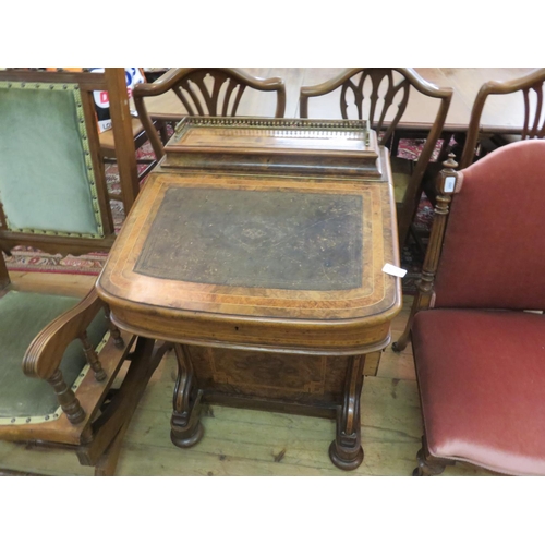 281 - Antique Walnut Davenport Writing Desk