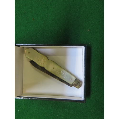 123 - Mother of Pearl Silver Bladed Fruit Knife