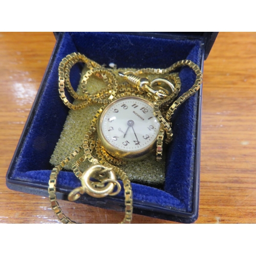 121 - Ladies Bucherer Pendant Watch on a Chain