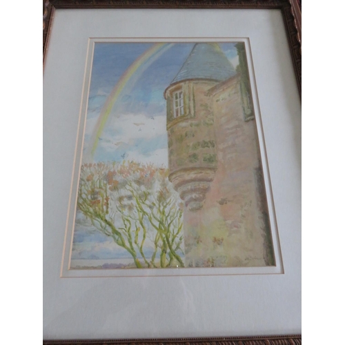 30 - Framed Watercolour - Rainbow at Kellie Castle - John Henry Lorimer