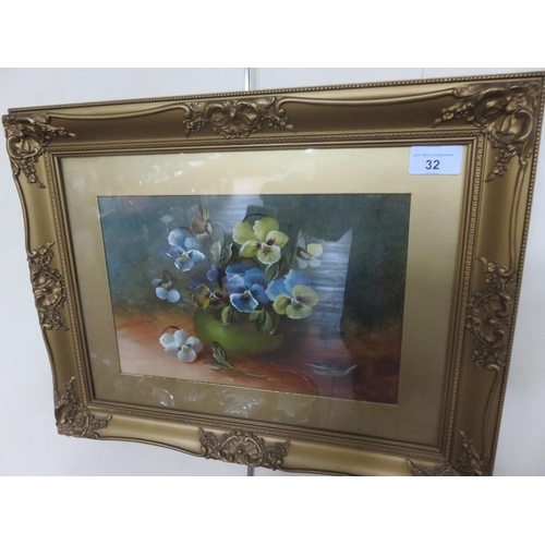 32 - Pair of Gilt Framed Still Life Varnish Prints