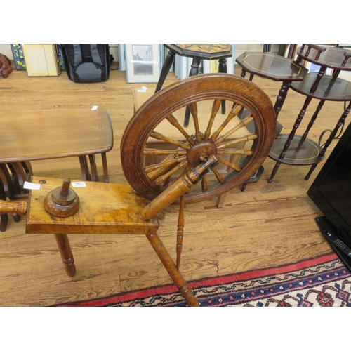 348 - Varnished Spinning Wheel