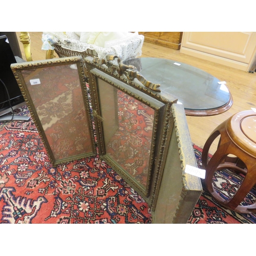 350 - Victorian Gilt Framed Three Fold Dressing Mirror